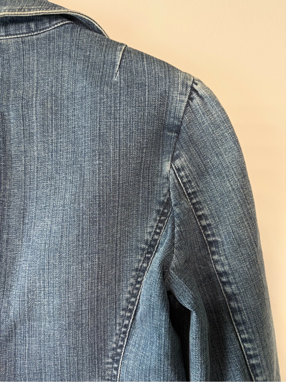 Laundry by Shelli Segal Y2K Denim Ruffle Jacket Size 10 - Picture 8 of 16